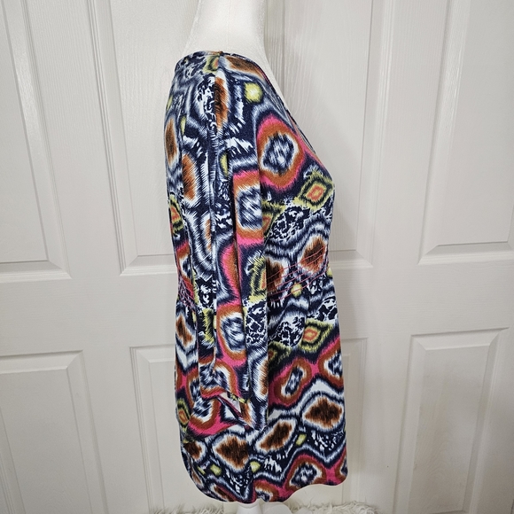 Women's Plus Festival Boho Geometric Butterfly Sleeve Top 1X - Picture 4 of 7